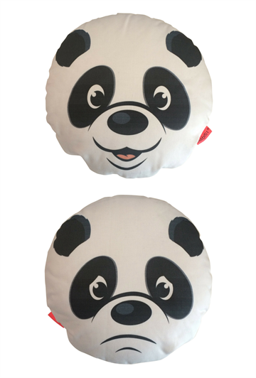 Panda 'Happy/Sad' huggable cushion
